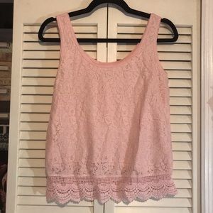 Pink lace tank